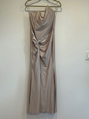 Cefian Strapless plunging sweetheart Evening Gown Twist Detail & slit large new